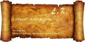 Lohner Kerubina névjegykártya